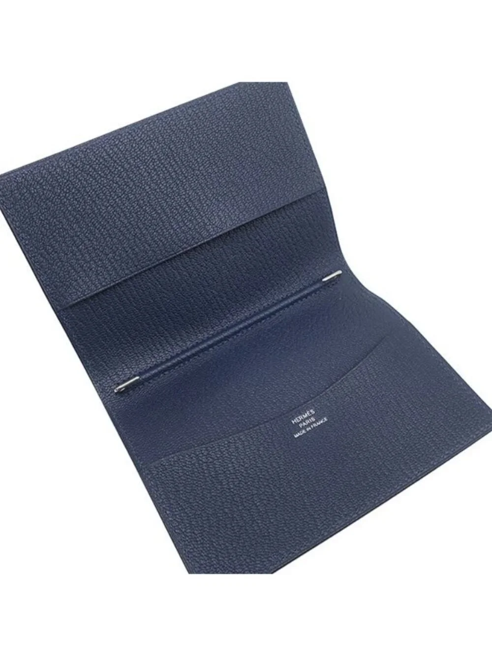 Hermes Notebook Cover Agenda GM Chevre Mysore Navy Silver